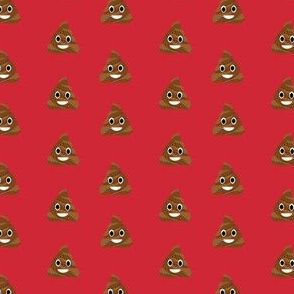poop emoji cute funny fabric red