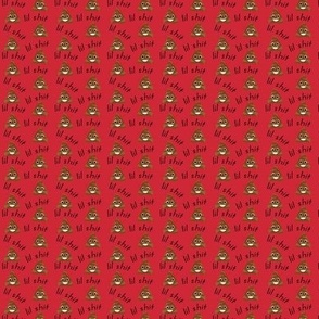 TINy - lil sh*t fabric - lil shit fabric, poop fabric, poo emoji fabric - red