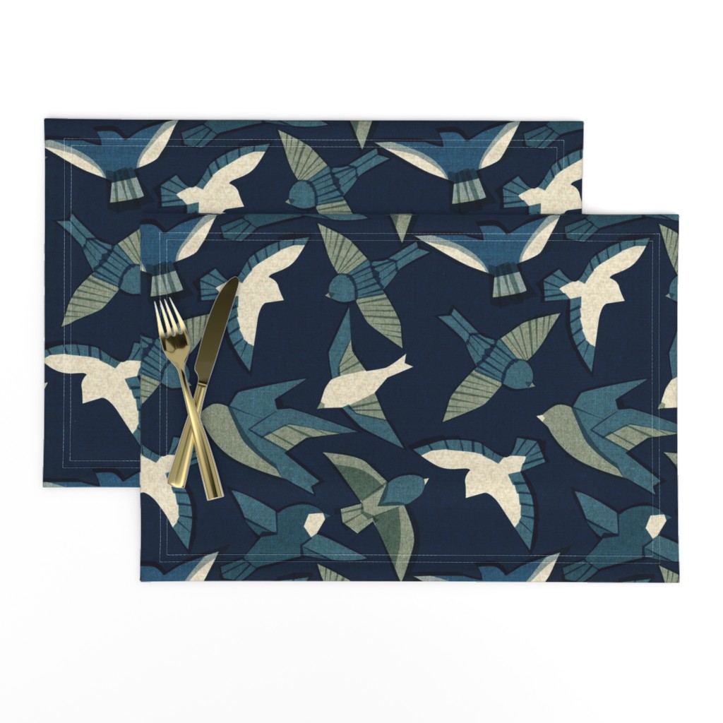 Itajime Birds {Indigo}