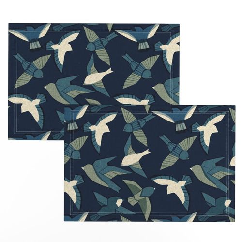 Itajime Birds {Indigo}