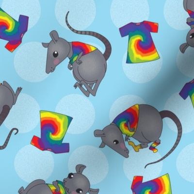 Rats in tie-dye shirts