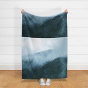 1 yard Tapestry Foggy Trees on Mt. Hood Oregon Horizontal Wall hanging