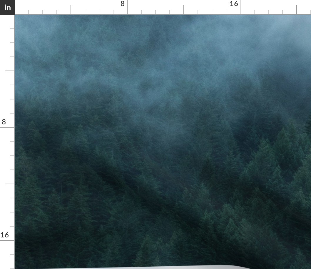 1 yard Tapestry Foggy Trees on Mt. Hood Oregon Horizontal Wall hanging