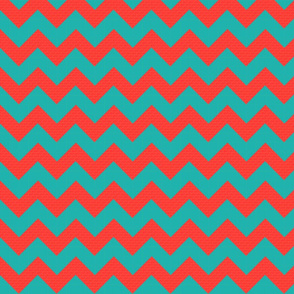 Cyan and Red Chevron