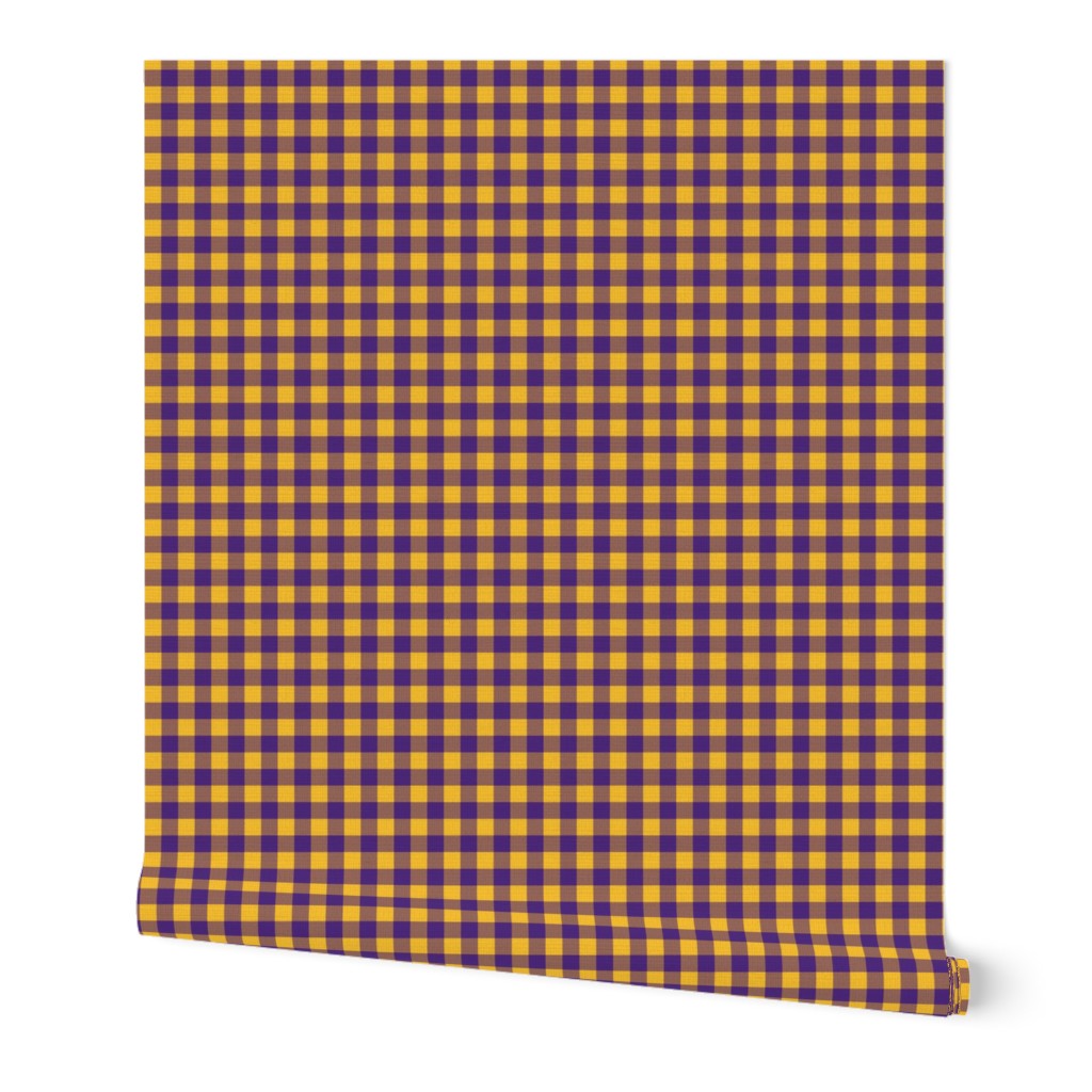 Small Scale Buffalo Plaid in  Purple Gold