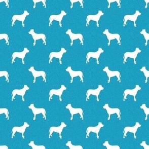 pitbull silhouette fabric - dog silhouette design - turquoise