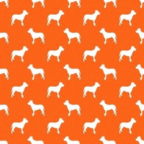 pitbull silhouette fabric - dog silhouette design - orange