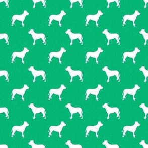 pitbull silhouette fabric - dog silhouette design - green