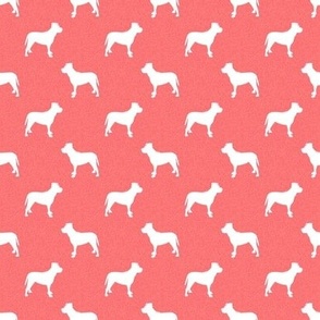 pitbull silhouette fabric - dog silhouette design - coral