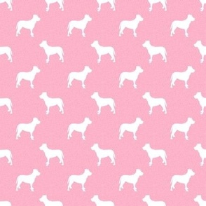pitbull silhouette fabric - dog silhouette design - pastel pink