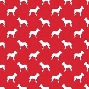 pitbull silhouette fabric - dog silhouette design - red