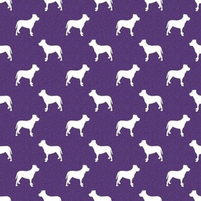 pitbull silhouette fabric - dog silhouette design - purple