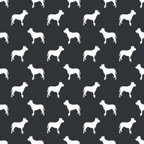 pitbull silhouette fabric - dog silhouette design - black