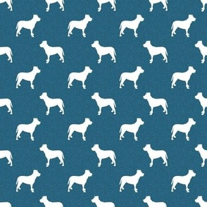 pitbull silhouette fabric - dog silhouette design - teal