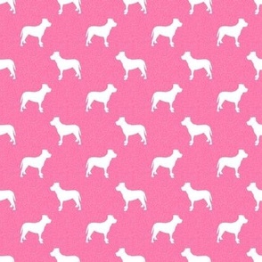 pitbull silhouette fabric - dog silhouette design - hot pink