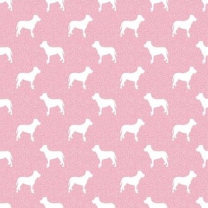 pitbull silhouette fabric - dog silhouette design - dusty pink