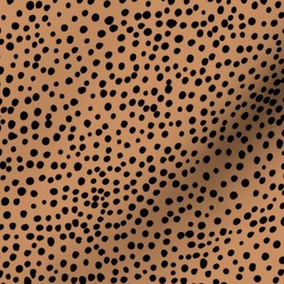 Cheetah wild cat spots boho animal print abstract basic spots and dots in raw ink cheetah dalmatian neutral cinnamon brown black