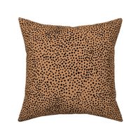 Cheetah wild cat spots boho animal print abstract basic spots and dots in raw ink cheetah dalmatian neutral cinnamon brown black