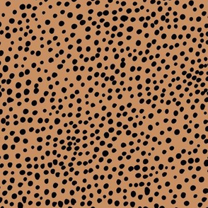 Cheetah wild cat spots boho animal print abstract basic spots and dots in raw ink cheetah dalmatian neutral cinnamon brown black