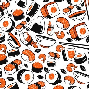 Sushi Japanese Food Asian Pattern-01