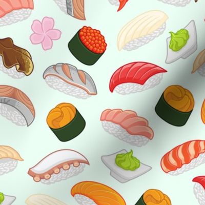 Sushi Food Sushi Roll Japanese Asian Pattern-01