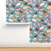 Sushi Food Sushi Roll Japanese Asian Pattern Slate-01