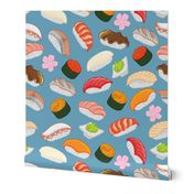 Sushi Food Sushi Roll Japanese Asian Pattern Slate-01