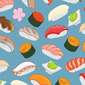 Sushi Food Sushi Roll Japanese Asian Pattern Slate-01