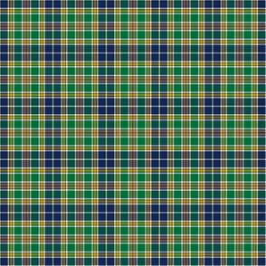 Blue Green Gold Small Scale Plaid 