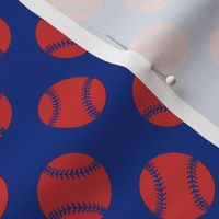 Red and Blue Baseball Polka Dots