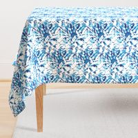 Tie Dye Shibori Floral Blue White