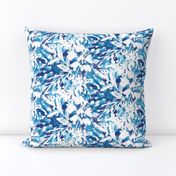 Tie Dye Shibori Floral Blue White