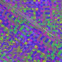 TIE DYE 11 FLOWER mini checkerboard braided squares purple PSMGE