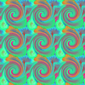 TIE DYE 3 SPIRAL STRIPES AQUA MINT PSMGE