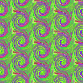 TIE DYE 4 ALTERNATES SPIRAL NEON GREEN PSMGE