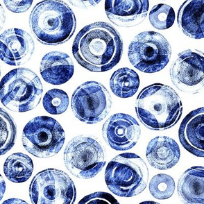 Fun Textured Blue & White Watercolor Dots