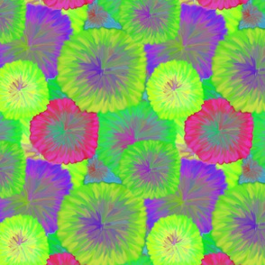 TIE DYE 6 FLOWER FIREWORK NEON GREEN PSMGE