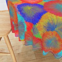 LARGE TIE DYE 10 FUZZY FLOWERS FIREWORKS PSMGE