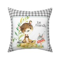 Friendly Beaver Pillow Front - Fat Quarter size