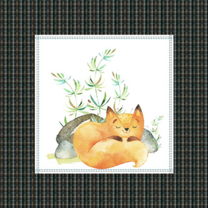 Woodland Fox Pillow Front - Fat Quarter size