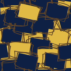 Mid-Mod Elements in Navy & Gold-l on Navy