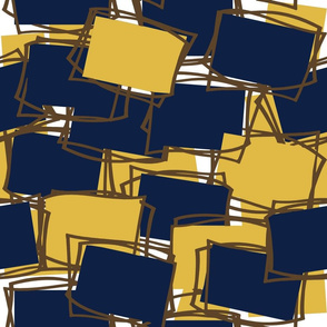 Mid-Mod Elements in Navy & Gold-l on White