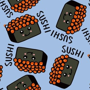 Sushi Rolls Japanese Pattern Asian Pattern, Sushi Pattern, Cute Asian Pattern, Cute Sushi Pattern