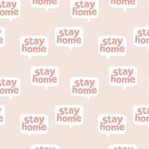 Inspirational text design stay home save lives corona virus design beige pink leopard spots SMALL