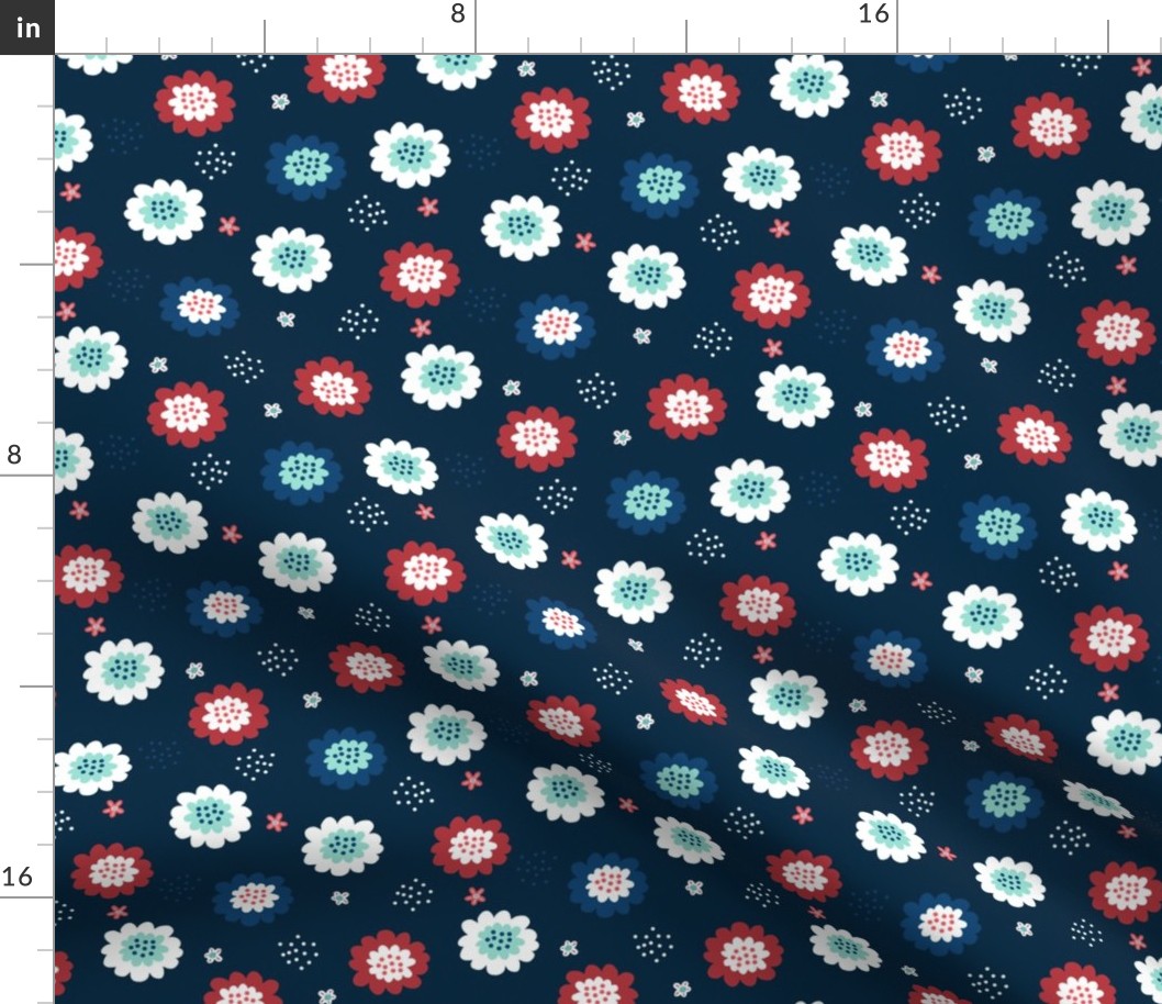 Enchanted Floral-Blue Red