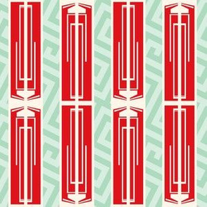 JAZZ AGE STRIPE (JADITE AND RED)