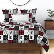 Little Man & You Will Move Mountains Quilt Top - buffalo plaid (90) V2 C20BS