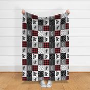 Little Man & You Will Move Mountains Quilt Top - buffalo plaid (90) V2 C20BS