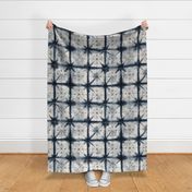 indigo tie dye linen wall hanging