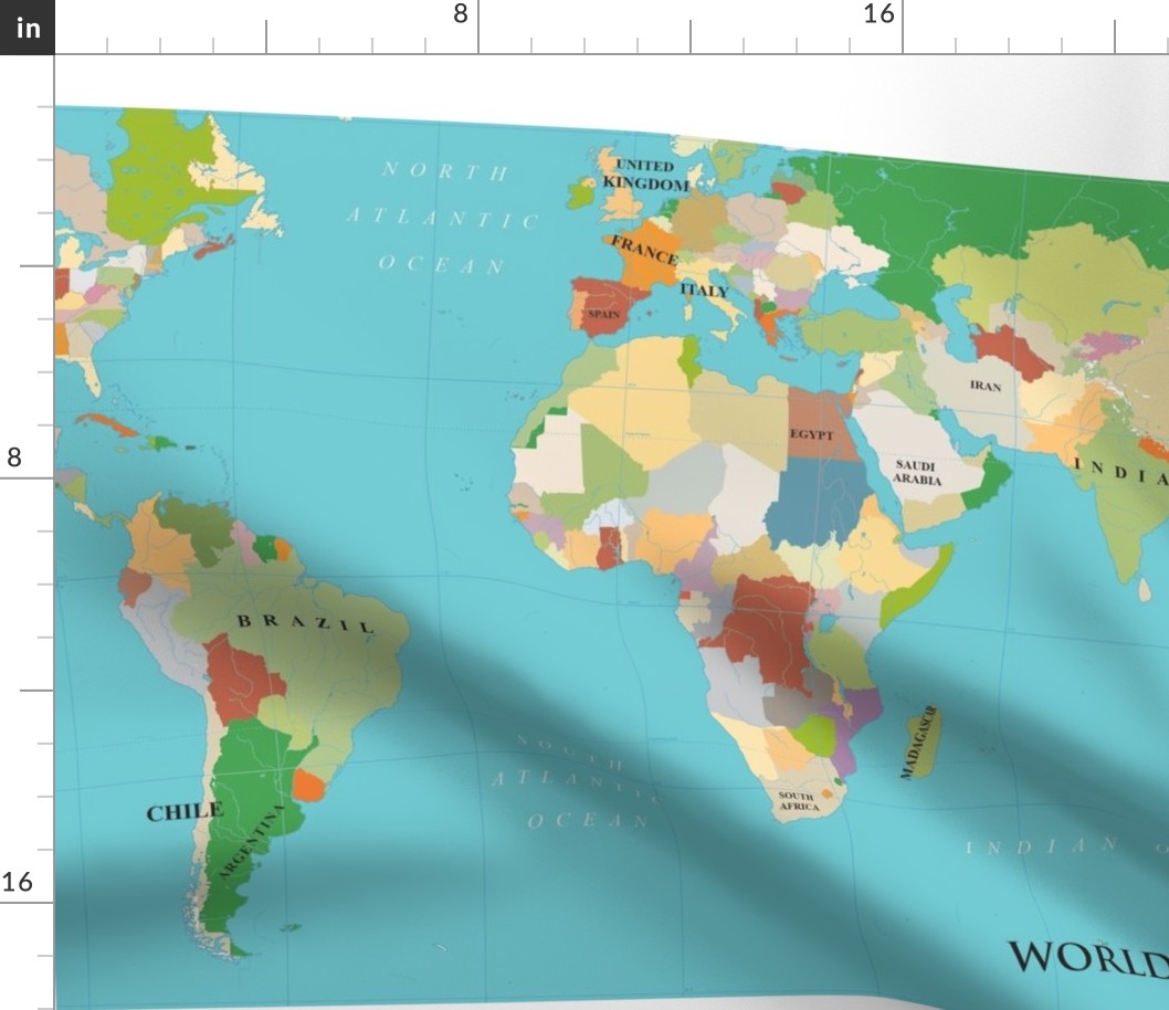 Large World Map Panel